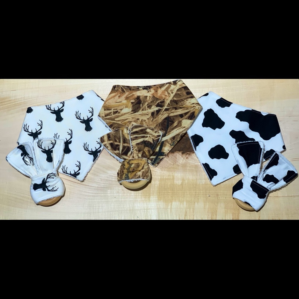 Rustic Bibs and Teethers